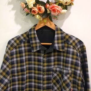 MT HARDWARE Men's Checked Snap buttondown Shirt (L)